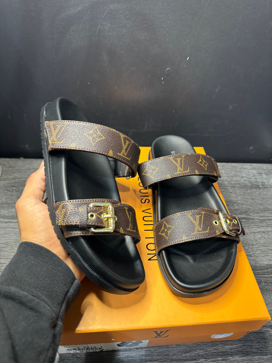 Brown LV sandals